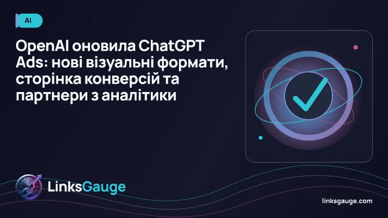 Інтерфейс рекламного кабінету ChatGPT Ads з аналітикою та форматами оголошень