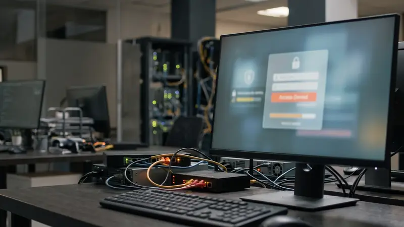 Символічне зображення блокування доступу штучного інтелекту до банківських систем